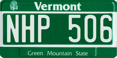 VT license plate NHP506