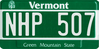VT license plate NHP507