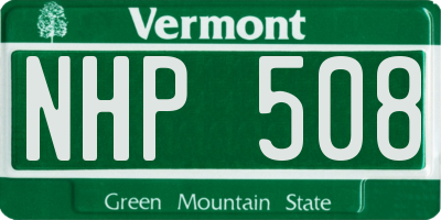 VT license plate NHP508