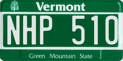 VT license plate NHP510