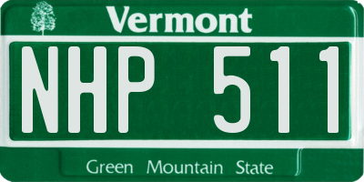 VT license plate NHP511