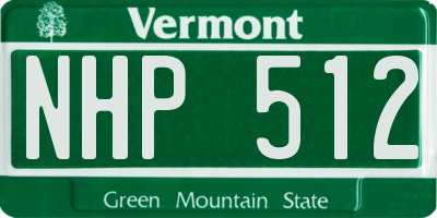 VT license plate NHP512