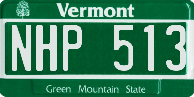 VT license plate NHP513