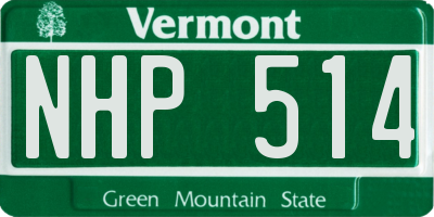 VT license plate NHP514