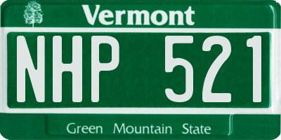 VT license plate NHP521
