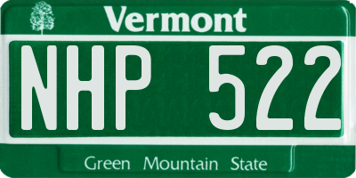 VT license plate NHP522
