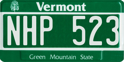 VT license plate NHP523