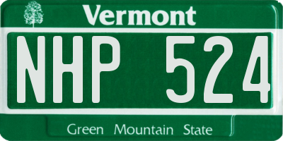 VT license plate NHP524