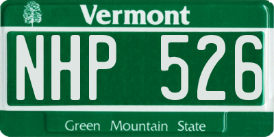 VT license plate NHP526