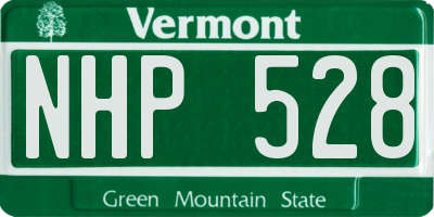VT license plate NHP528