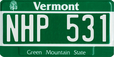 VT license plate NHP531