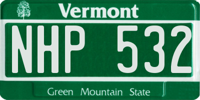 VT license plate NHP532