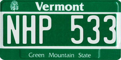 VT license plate NHP533