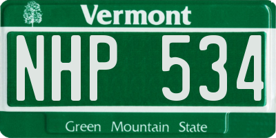 VT license plate NHP534
