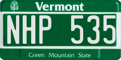 VT license plate NHP535