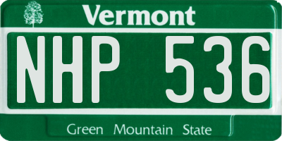 VT license plate NHP536