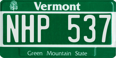 VT license plate NHP537