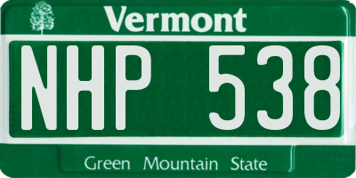 VT license plate NHP538