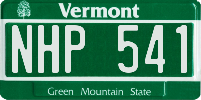 VT license plate NHP541