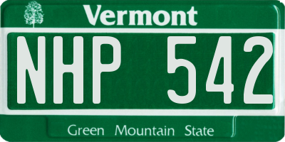 VT license plate NHP542