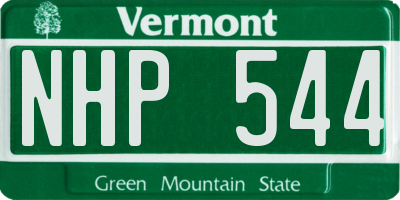 VT license plate NHP544