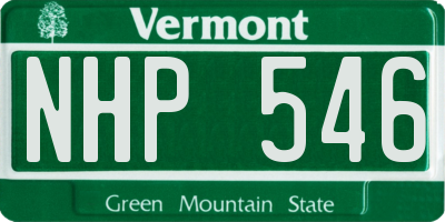 VT license plate NHP546