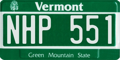 VT license plate NHP551