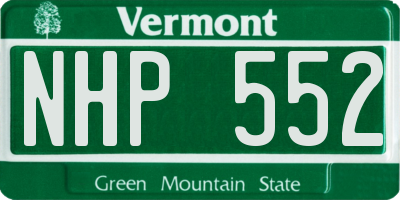 VT license plate NHP552