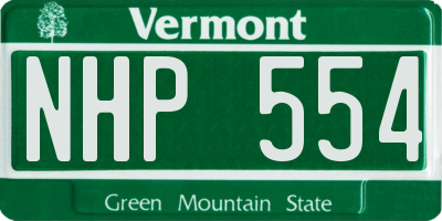 VT license plate NHP554