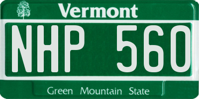 VT license plate NHP560
