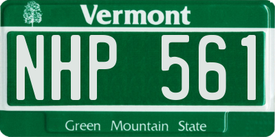VT license plate NHP561