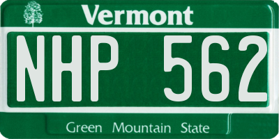 VT license plate NHP562