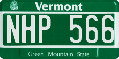 VT license plate NHP566