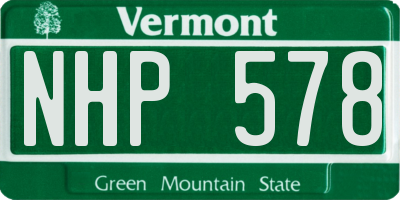 VT license plate NHP578