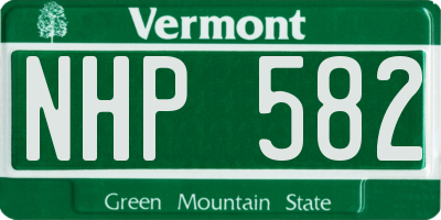 VT license plate NHP582