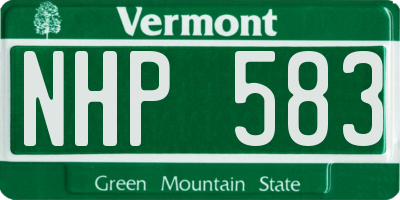 VT license plate NHP583