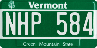 VT license plate NHP584
