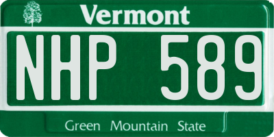 VT license plate NHP589