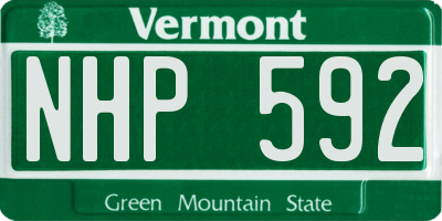 VT license plate NHP592