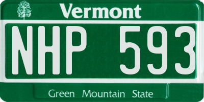 VT license plate NHP593