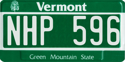 VT license plate NHP596