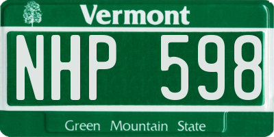 VT license plate NHP598