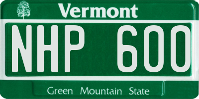 VT license plate NHP600