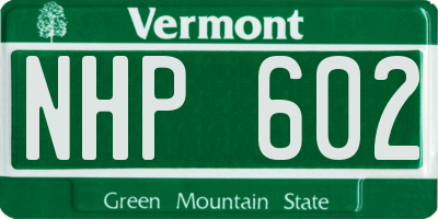 VT license plate NHP602