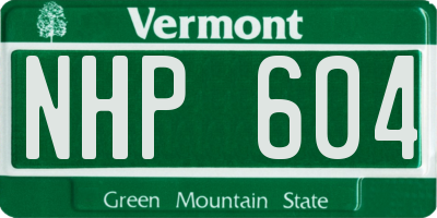 VT license plate NHP604