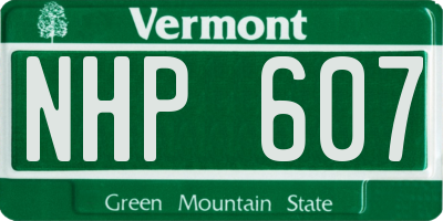 VT license plate NHP607