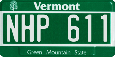 VT license plate NHP611