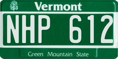 VT license plate NHP612