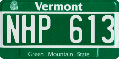 VT license plate NHP613
