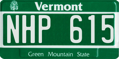 VT license plate NHP615